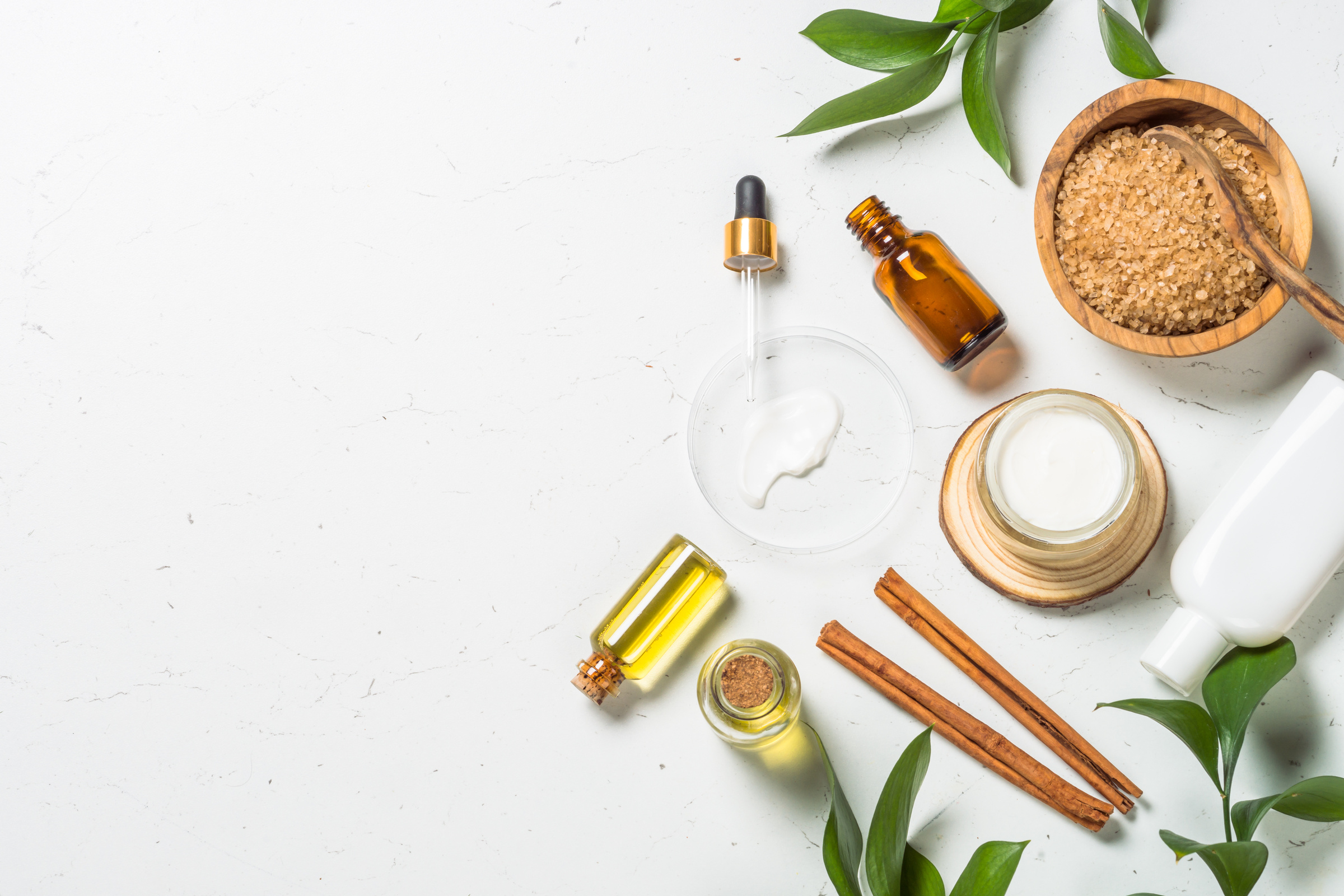 Cosmetic Laboratory Concept with Natural Cosmetic Products.